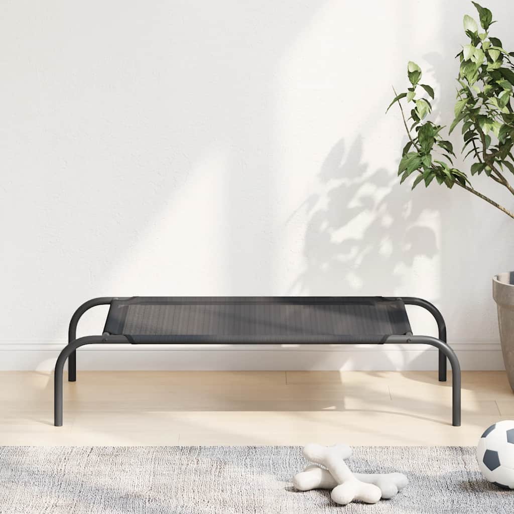 vidaXL Cama para cães elevada preto S textilene